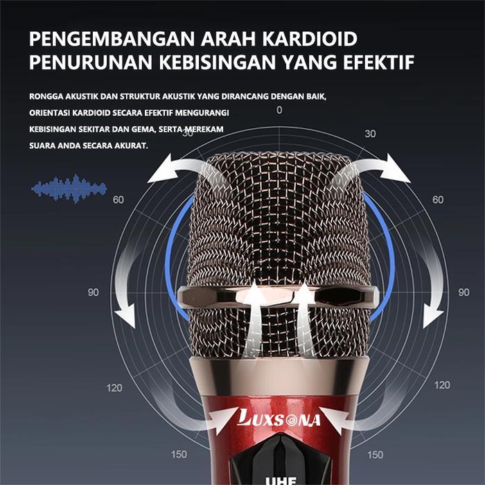 LUXSONA MIKROFON NIRKABEL/MIKROFON KARAOKE GANDA/MIKROFON KARAOKE PROFESIONAL ASLI MURAH/MIKROFON