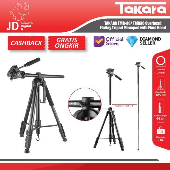 TAKARA TMB-30/ TMB30 Overhead Flatlay Tripod Monopod with Fluid Head
