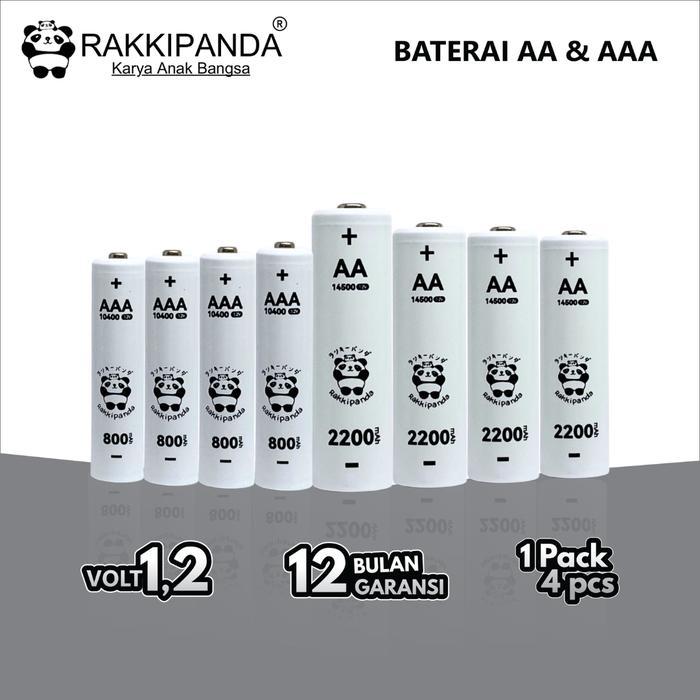 Rakkipanda Baterai Cas Isi Ulang Aa / Aaa 1.2V Rechargeable Ni-Mh