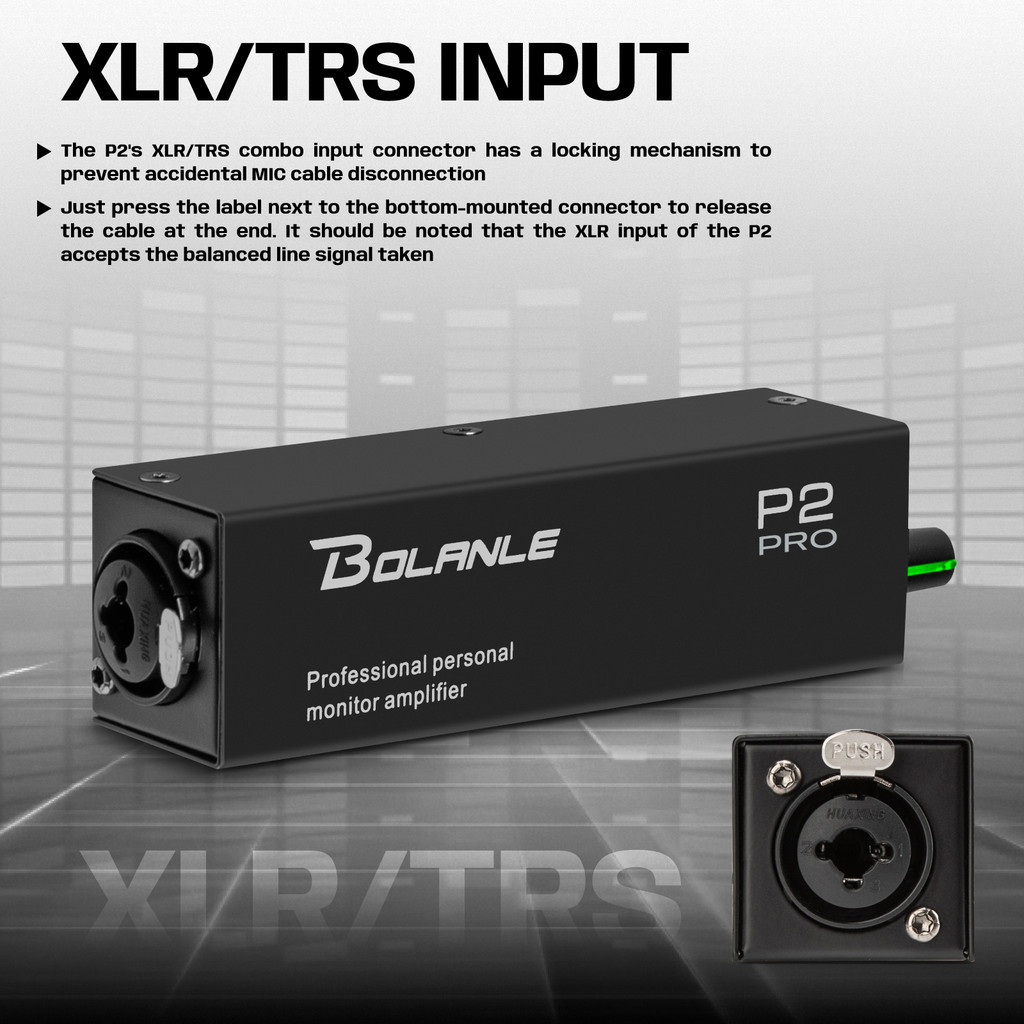 Bolanle P2 PRO IEM Rechargeable USB C Ultra-Compact Personal In-Ear Monitor Amplifier headset