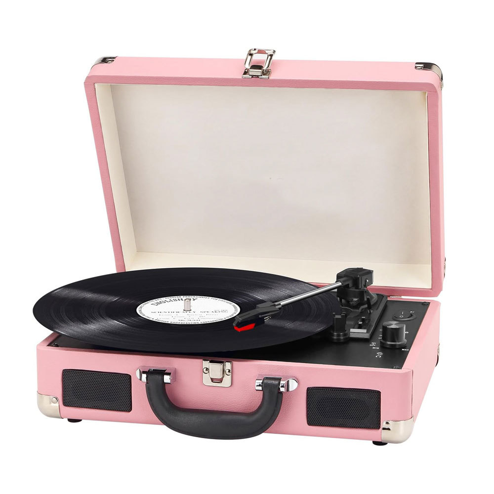 Colorful Turntable Portable Record Player Turntable Elegant Portable Suitcase Turntable Player 3