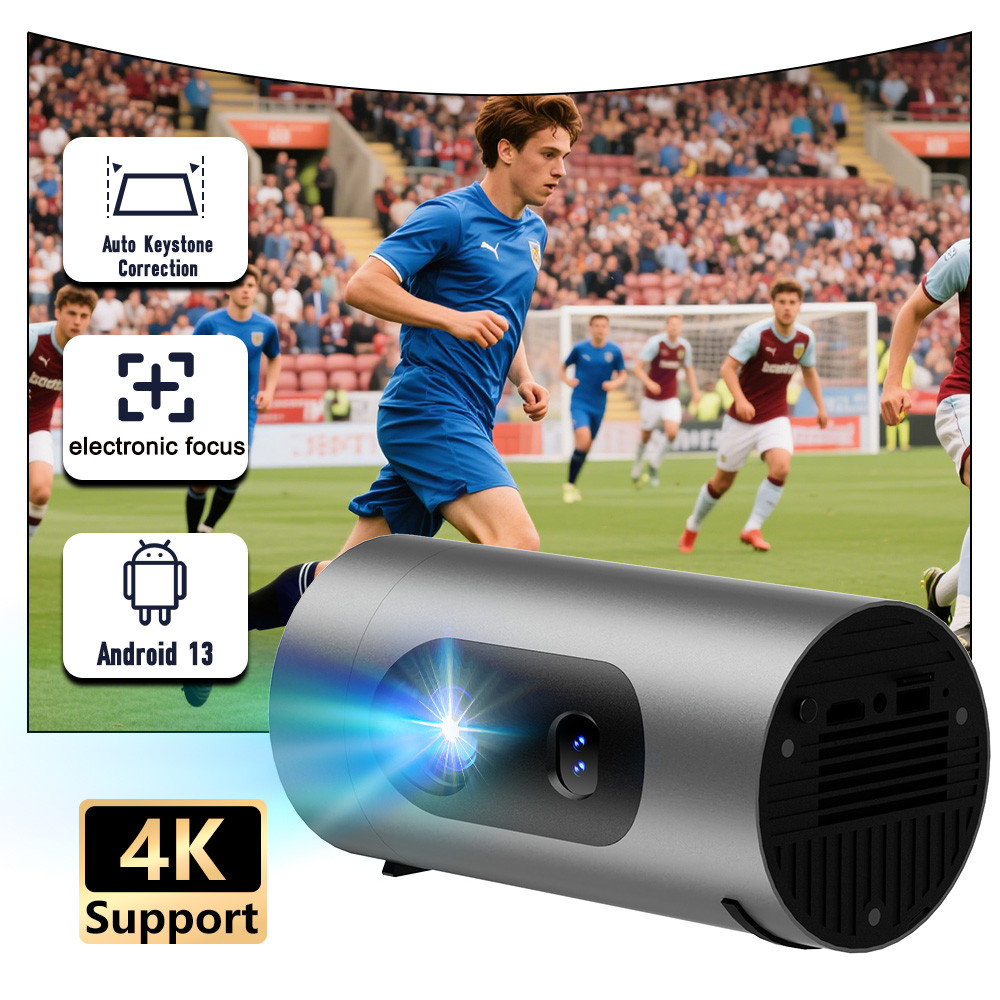 Newest Home Projector Q8 Mini Android 13 WIFI 6 With Speakers Portable Cinema Outdoor Projector
