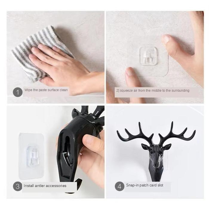 "New" Hanger Gantungan Kunci Dinding Tanduk Rusa Doe Deer Key Hooks Stand Hook Dekorasi Pajangan