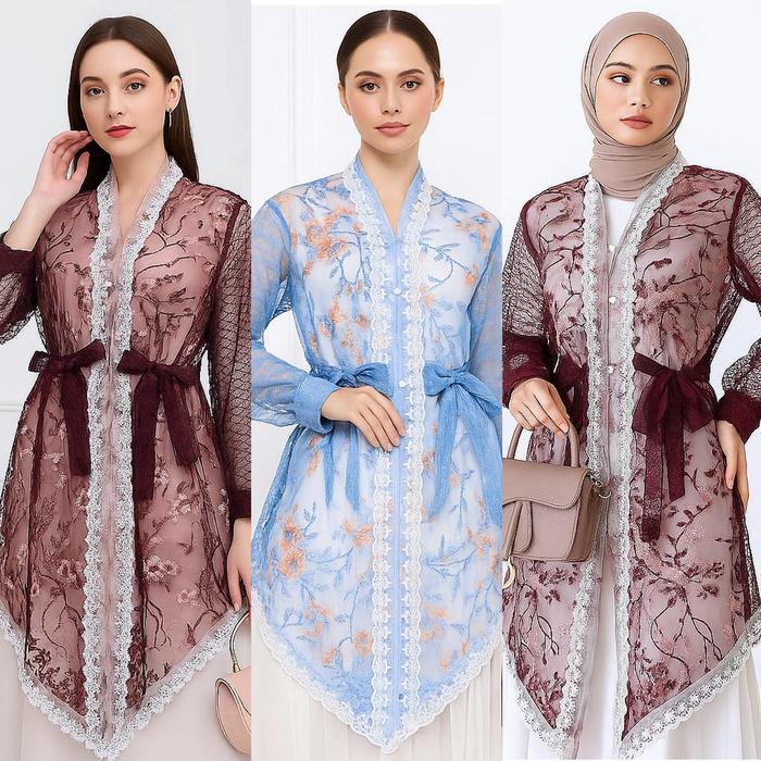 Ini Murah Outer Brokat Renda Elegan Outer Kebaya Modern Outer Hijab & Non Hijab 26713