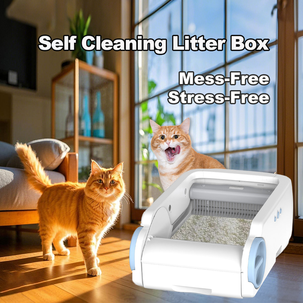 Automatic Litter Scooping Cat Litter Box Pet Cat Smart Litter Box Cleaning Device Anti-Splash Cat