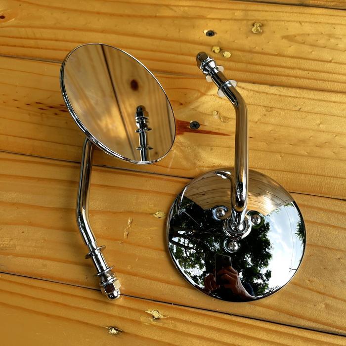 Spion Bulat Custom Round Motor Harley Davidson Sportster Dyna Softail Chopper Classic Retro