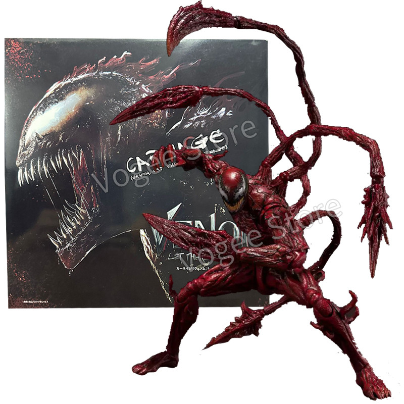 SHF Venom Carnage Action Figure Joint Movable Toys Venom Legends Change Face Statue Model Doll