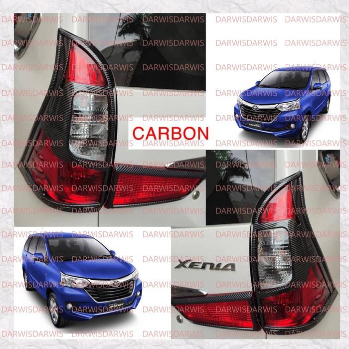 GARNISH LAMPU BELAKANG GRAND AVANZA XENIA VELOZ 2015 2017 2018 CARBON