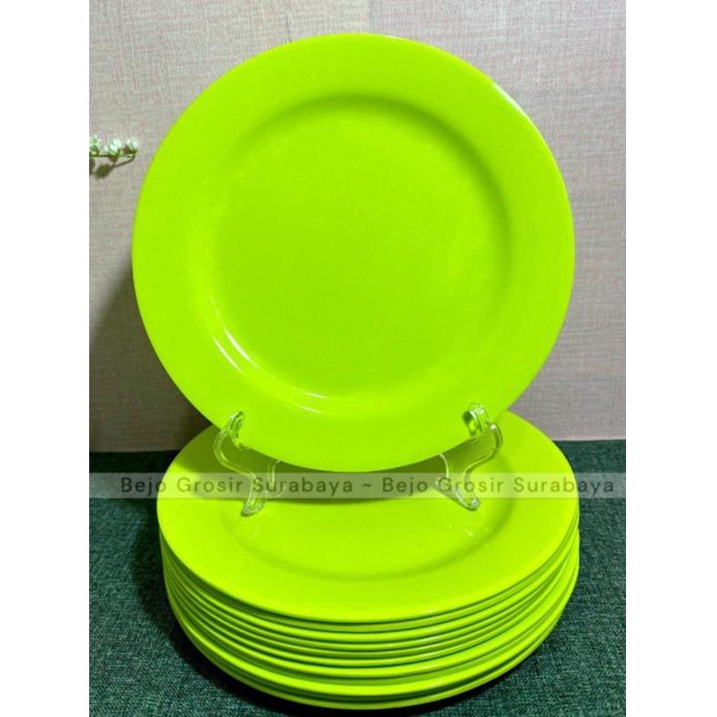 PAKET HEMAT 1 LUSIN Piring Ceper Melamin 10 inch 25 cm - Piring Saji Prasmanan - Piring Lauk