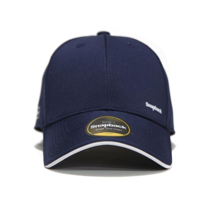 Snapback Topi Baseball Golf Sport Style Navy Polos List Putih Material Jersey Mizuno Nyaman Dipakai