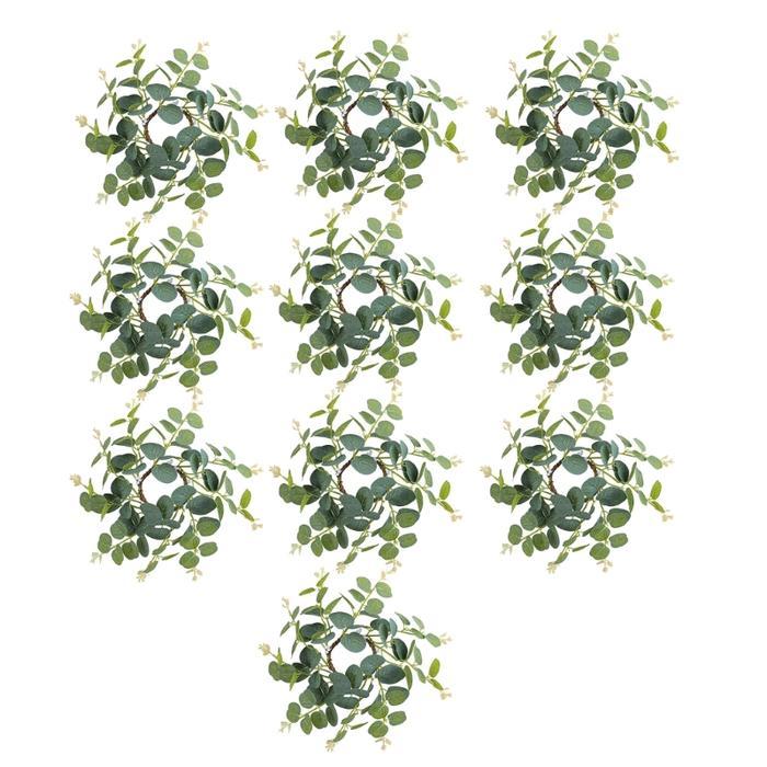 ARTIFICIAL GREEN LEAF GREENERY HOLDER CANDLESTICK DECORATION WREATH