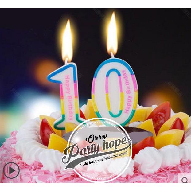 lilin angka pelangi / lilin angka karakter / lilin angka unik / lilin