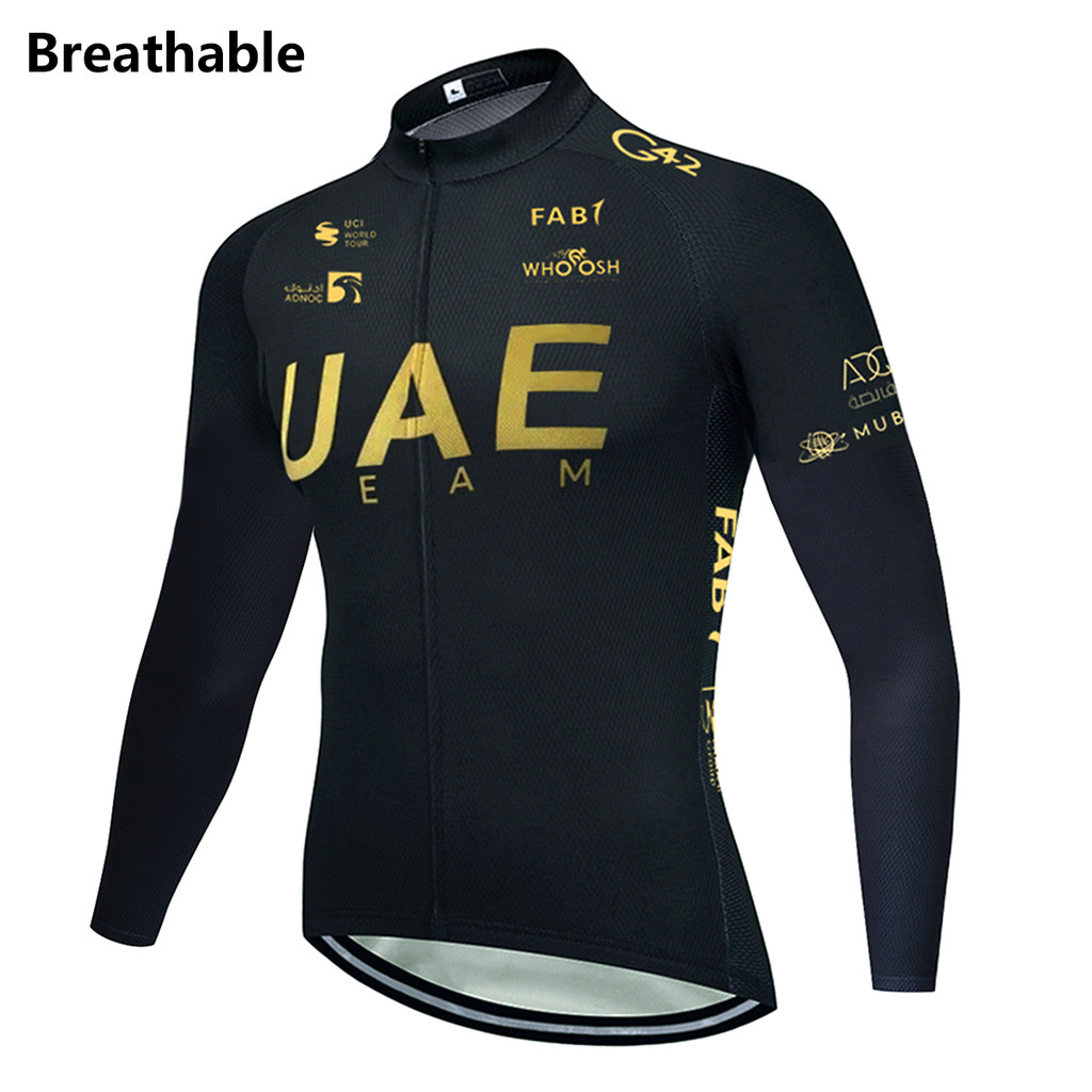 New 2024 Cycling Clothing Uae Team Cycling Jersey Long Sleeves Summer Road Bike Maillot Ropa
