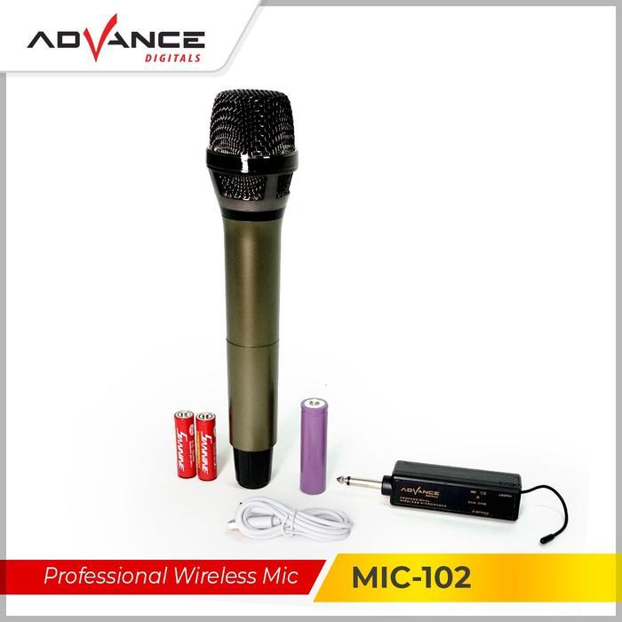 ADVANCE MIC102 MIC WIRELESS MICROPHONE BLUETOOTH KARAOKE BONUS BATERAI