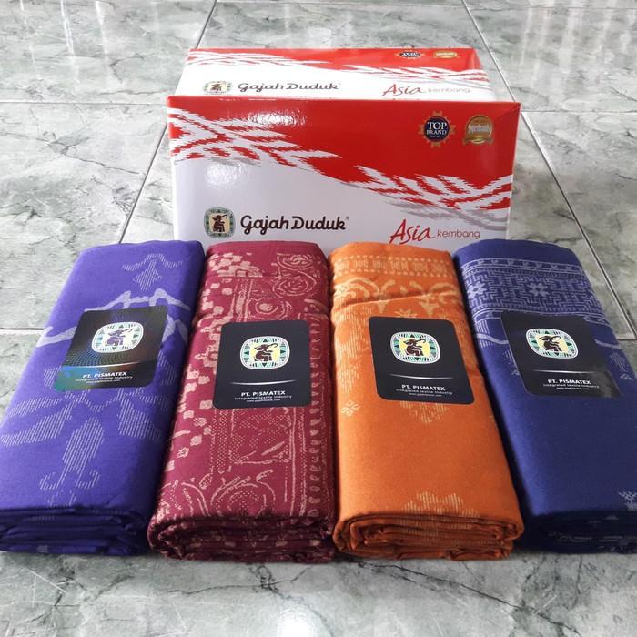 Rds - Kain Sarung Gajah Duduk Asia Kembang Motif Bali Songket Samping Premium Batik Tenun