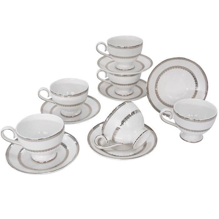 Saint James Marrakesh White Platinum Coffee Set 12pcs Teacup cangkir