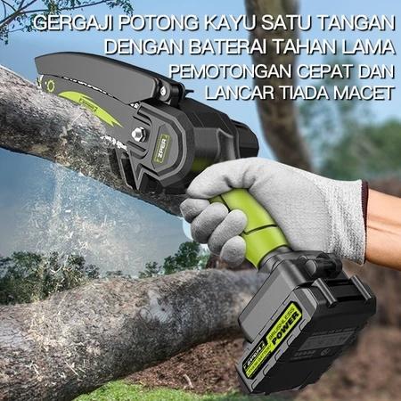ZPER Mesin Chainsaw Cordless Chainsaw Gergaji Baterai Gergaji Rantai Elektrik Mini Gergaji Listrik