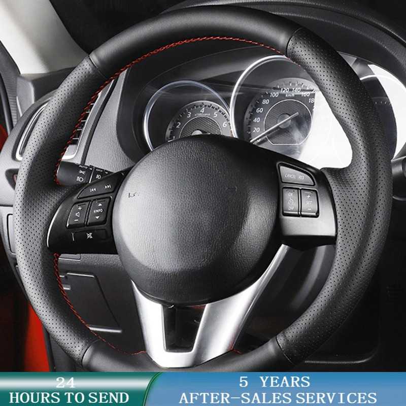 Customized Car Steering Wheel Cover Non-Slip Car Accessories For Mazda 3 Axela Mazda 6 Atenza Mazda 