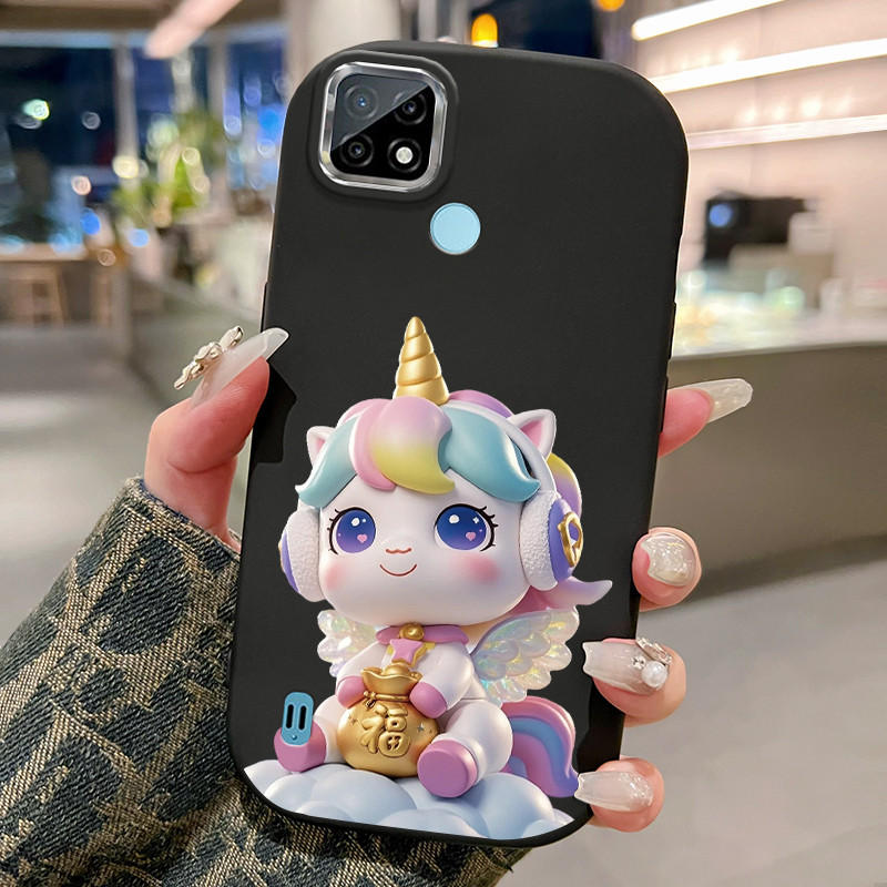 Casing Hp Untuk Realme C21 C21Y C25Y C20 C20A C11 2021 Case Casing Kartun unicorn pola HP Silikon si