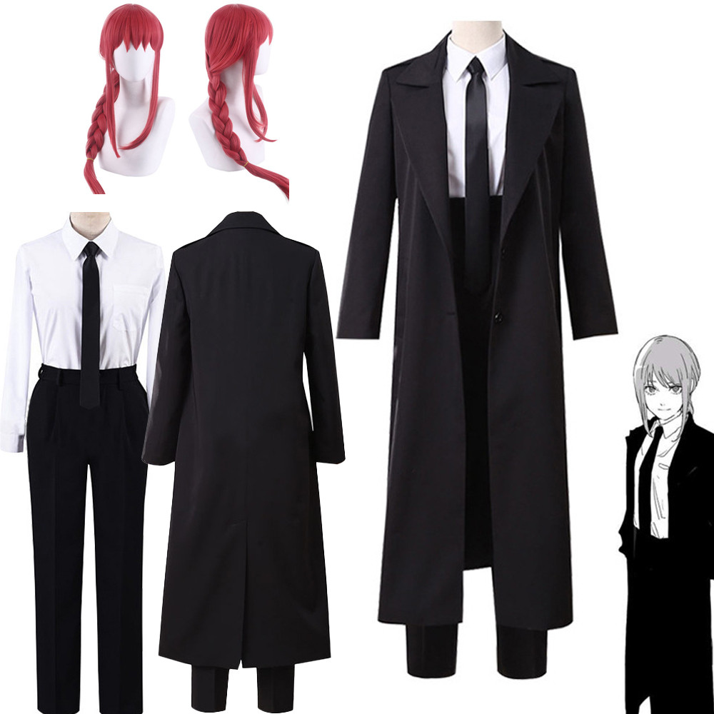 Anime Chain Saw Makima Cosplay Costumes Sawman Makima Cosplay For Men Women Suits Wigs Trench Shirt