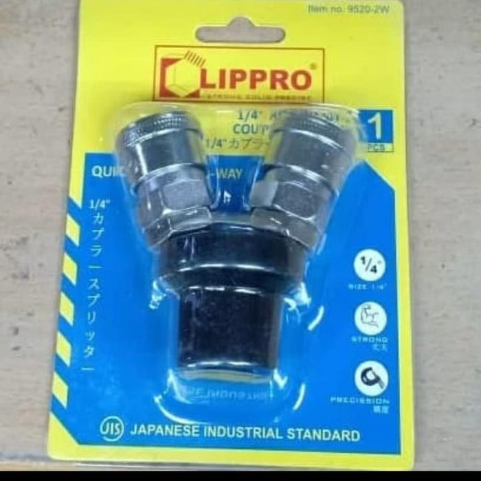 Kopler Cabang 2 ,Air Quick Coupler Cabang 2 Way Lippro Jis