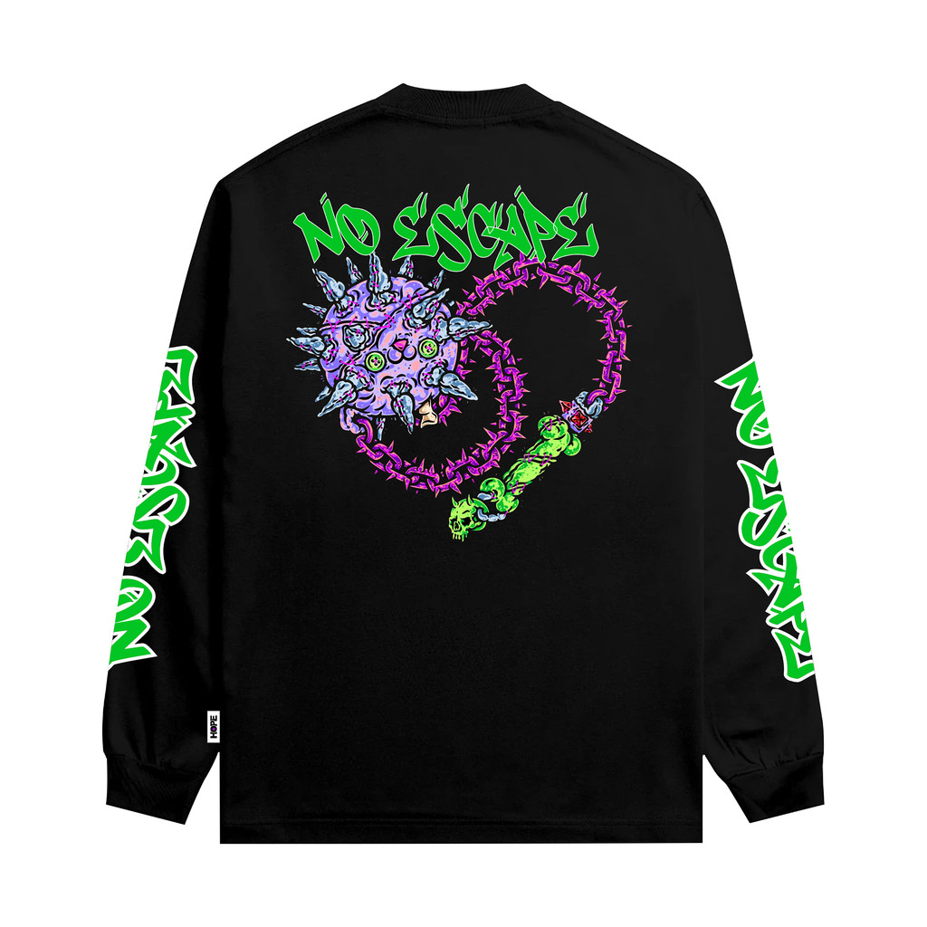 Hope Deep Longsleeve T-Shirt Kaos Premium Tebal Cotton Combed 24s Hitam Escape