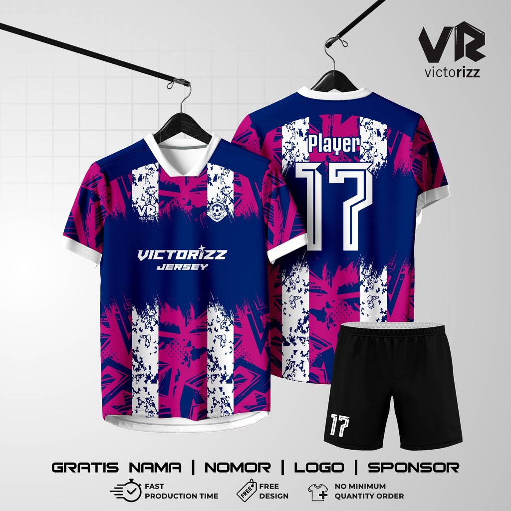 JERSEY FULL PRINTING FREE CUSTOM DESIGN CUSTOM NAMA DAN NOMOR | JERSEY FUTSAL/SEPAK BOLA/BADMINTON/V