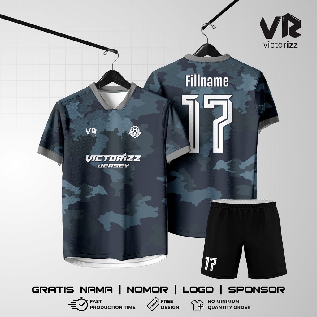 JERSEY FULL PRINTING FREE CUSTOM DESIGN CUSTOM NAMA DAN NOMOR | JERSEY FUTSAL/SEPAK BOLA/BADMINTON/V