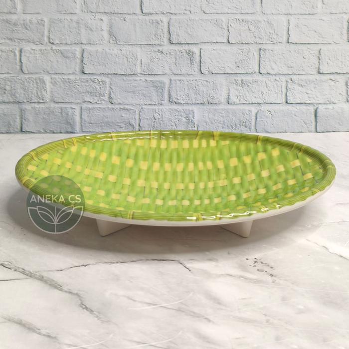 Piring Oval Melamin Motif Rotan - Piring Saji - W7809