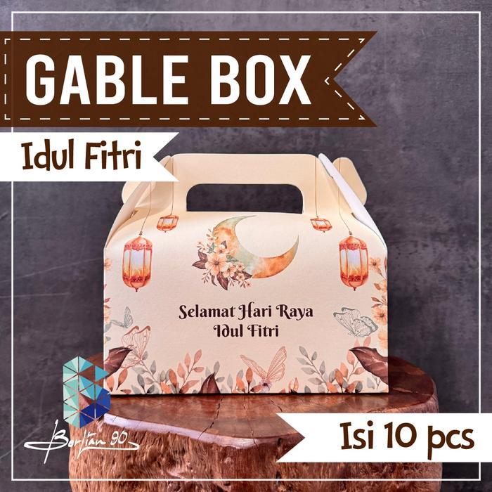 ( 1 Pcs ) Gable Box Lebaran Untuk 2 Toples 600ml 800ml / Gable Box Hampers Motif Idul Fitri / Box