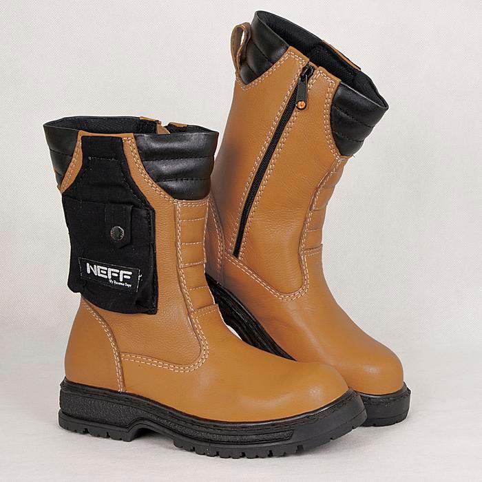NEFF / Sepatu safety boot pria size jumbo tersedia sampai ukuran 45 / Model menggunakan resleting /