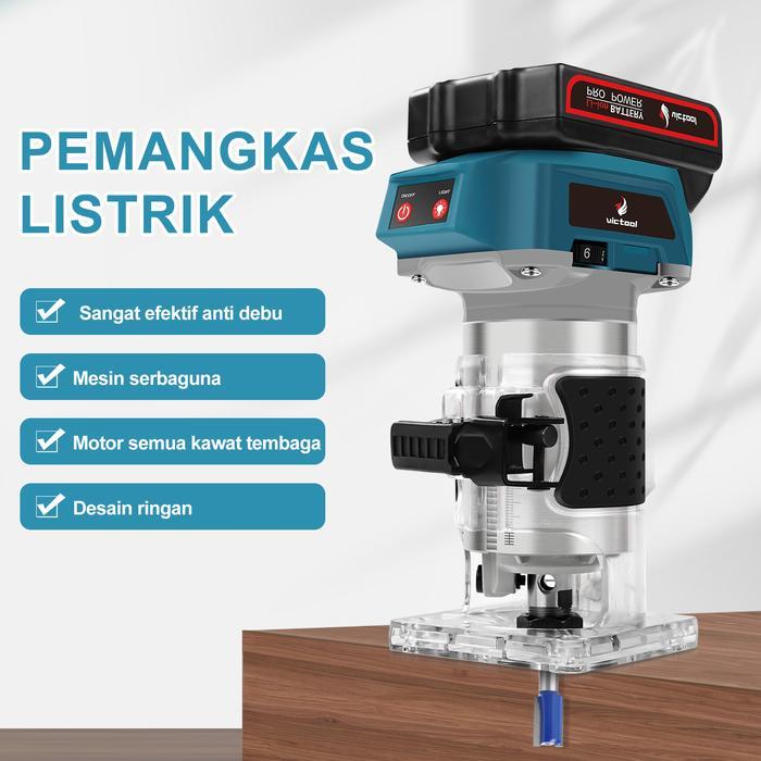 Baifun Mesin Profil Kayu Cordless Router Kayu 2200R/Min Brushless Wood Trimmer Cordless Listrik