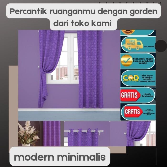 ORIGINAL Gorden jendela polos motif embos ring hordeng Gorkorden hordeng tirai gorden pintu kamar