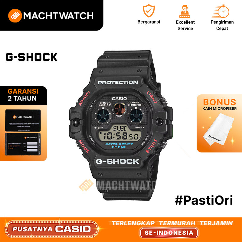 Jam Tangan Pria Casio G-Shock DW-5900U-1JF DW-5900U DW5900U Digital Dial Black Resin Band (JDM)