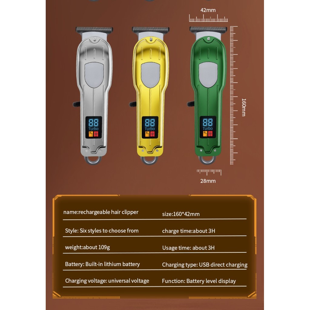 Wingsbro stainless steel hair clipper electric rechargeable hair clipper home electric hair clipper