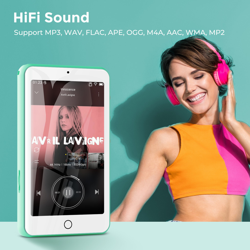 Portable MP4/MP3 player bluetooth speakers & wifi, music player with video, FM radio, eBooks,