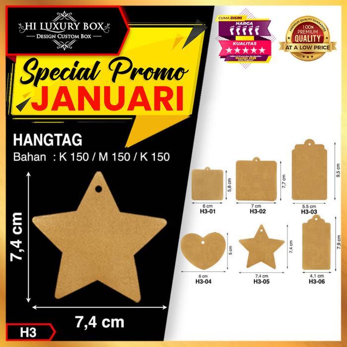 Hang Tag Label Baju Hangtag Baju Hangtag Polos Kraft Murah H3