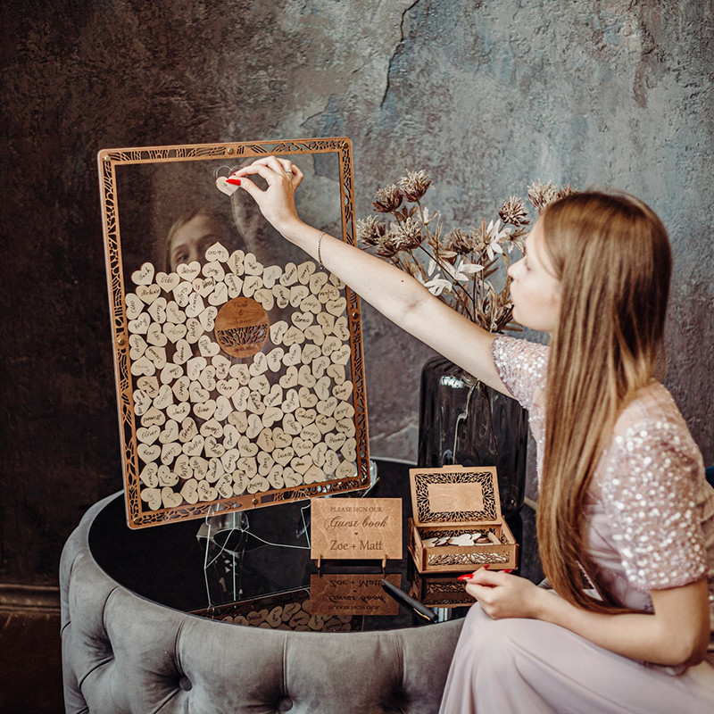 Wedding Guest Book Alternative, Acrylic Wedding Sign, Rustic Wedding Decor, Wedding Welcome Sign,