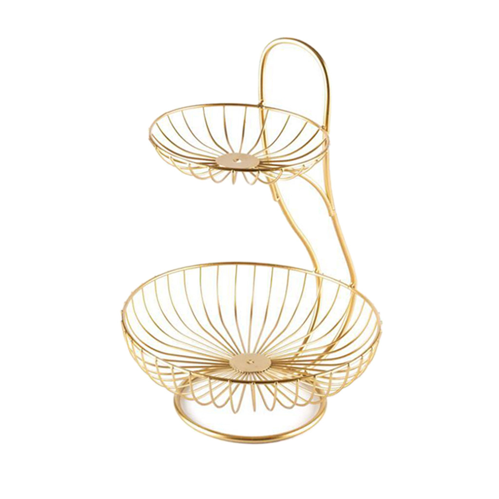 2/3 Tier Fruit Basket Metal Wire Bread Holder Vegetable Baskets for Countertop Multi-Layer Wire
