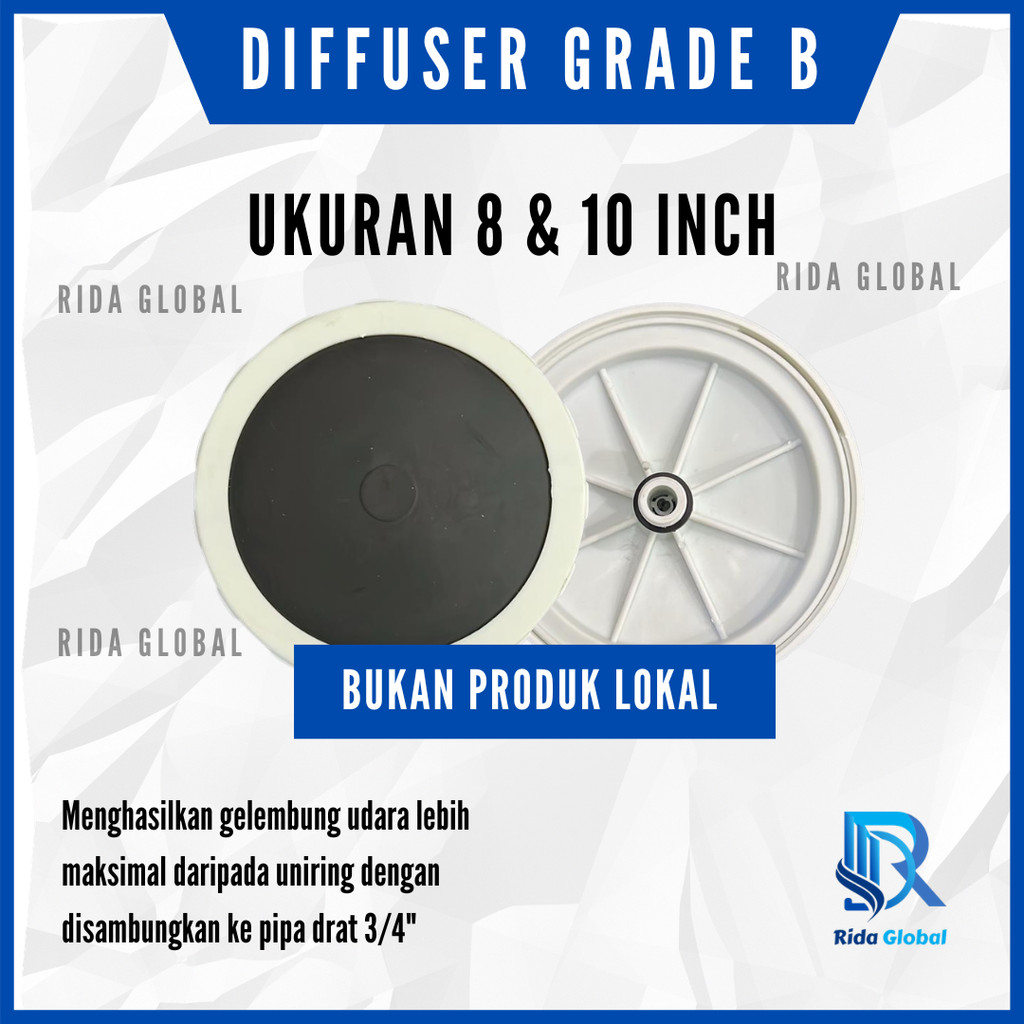 Fine Bubble Diffuser Grade B Import | Diffuser Aerasi Kolam Bioflok Tambak Udang Ikan | Micro Bubble