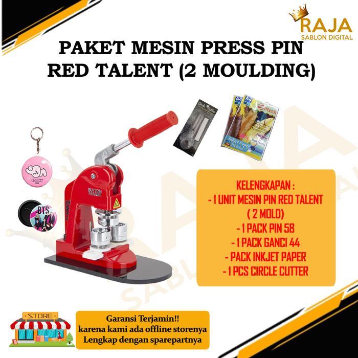 Paket Usaha Cetak Pin Red Talent | Mesin Press Pin Talent 2 Moulding + Bahan Baku | Cetak Pin , Gant