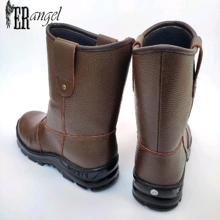 "New" sepatu safety kruser boots kulit kerja proyek lapangan Besi Shoes