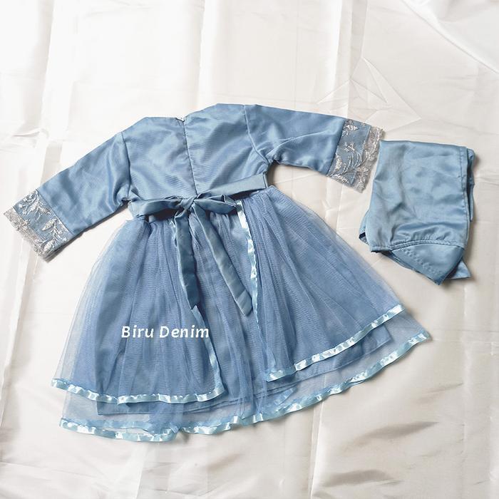 m3 Baju Gamis Denim Anak Perempuan 1 2 Tahun Impor Terbaru 2025 Baju Muslim Warna Biru Denim Dress
