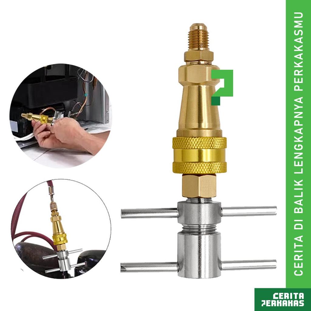 CP Tools Flushing 1/4 Inch AK80 / Alat Konektor Pengisian Cepat Refrigeran Kulkas / Pencuci Tekanan 