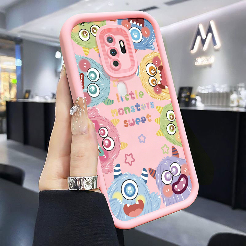 Casing Hp untuk OPPO A5 2020 A9 2020 Case Monster Bola Bulu Berwarna Kasing silikon Anti Bentur Cesi
