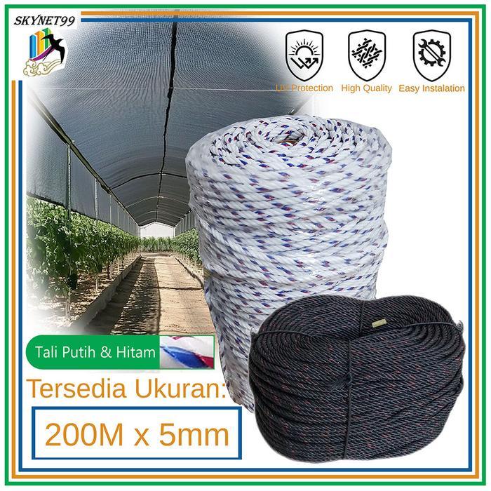 * TALI TAMBANG PLASTIK HITAM BINTIK UK 5MM (METERAN )