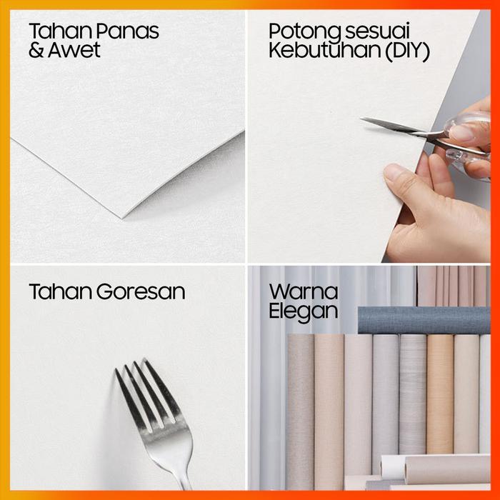 Hoptech - Wallpaper Dinding Linen Premium Tebal Bahan Pvc Roll 280X60 Cm Dekorasi Kamar Anti Lembab