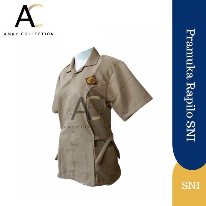 Pramuka Rapilo Tali Pendek Baju pramuka tali Lengan pendek Bahan Rapilo / Larici Seragam Pramuka SMP