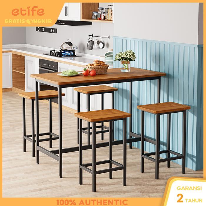 Etife Meja Makan / Meja makan minimalis 4 kursi / Set Meja Makan/ Meja bar / Meja dapur / Meja Besi