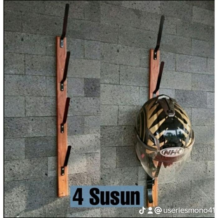 rak helm/rak helm gantung/rak helm dinding Kayu